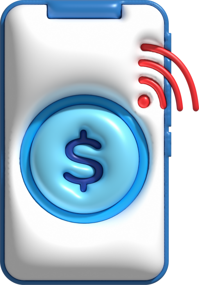 Illustration 3D symbolic icons about financial transactions anywhere via mobile channels. png