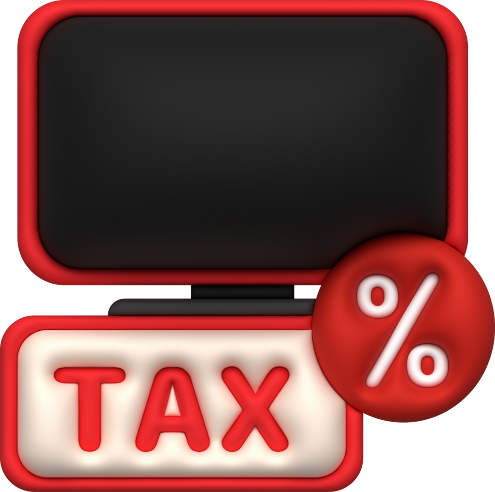 Illustration 3D Perform tax and financial transactions anywhere via computer. png