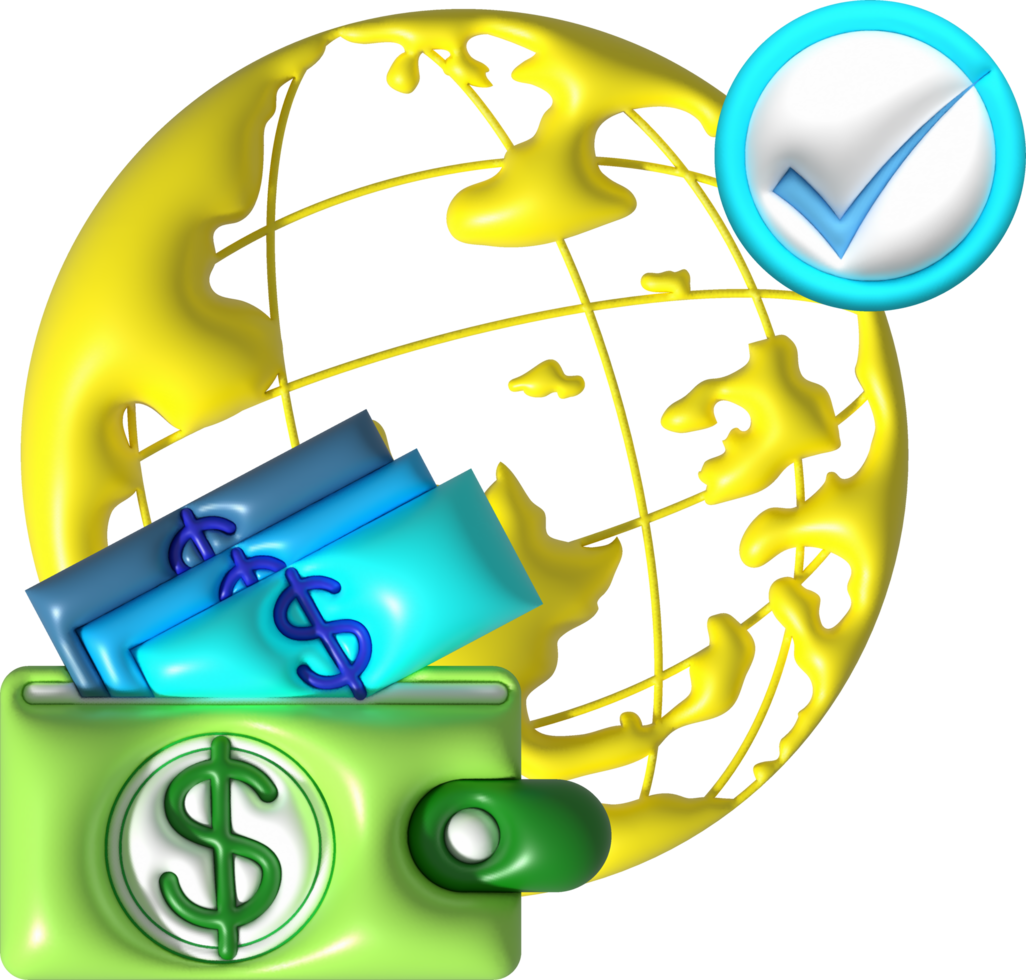 3D Illustration  icon symbol about financial transactions anywhere png