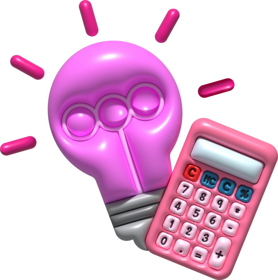 Illustration 3D - Calculation Ideas on Taxes and Finance png