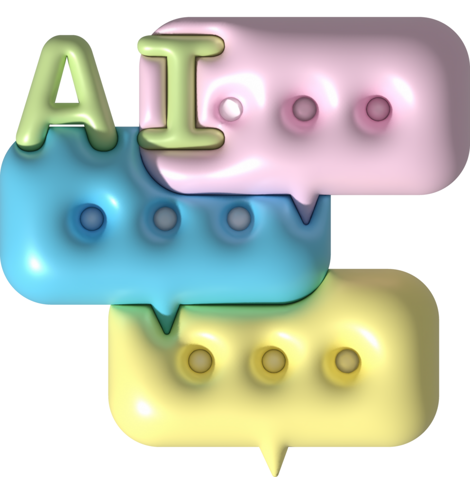 Illustration 3d Plaudern Symbol Symbol reden zu ai Roboter png