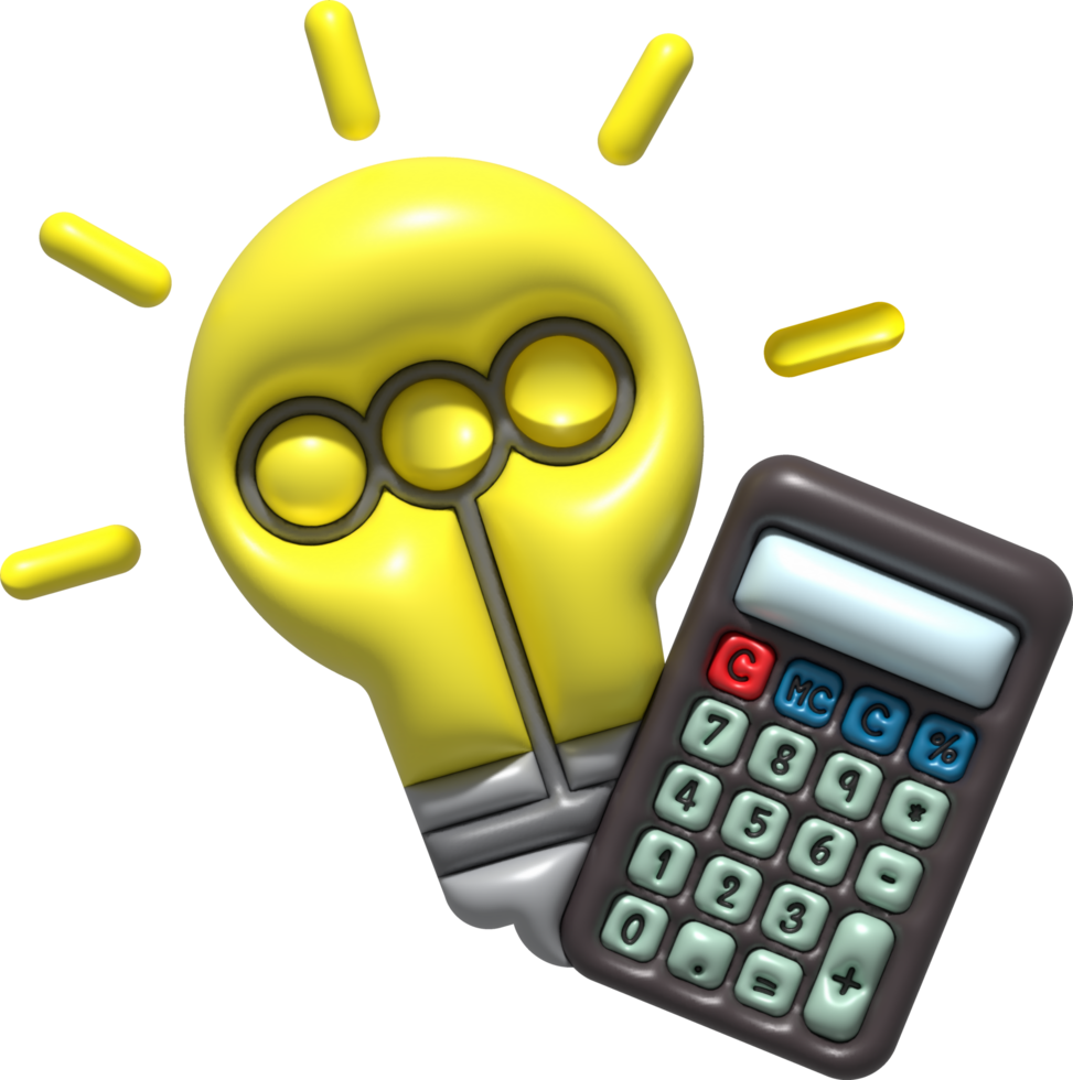 Illustration 3D - Calculation Ideas on Taxes and Finance png