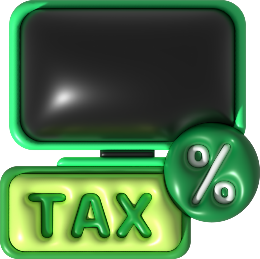 Illustration 3D Perform tax and financial transactions anywhere via computer. png
