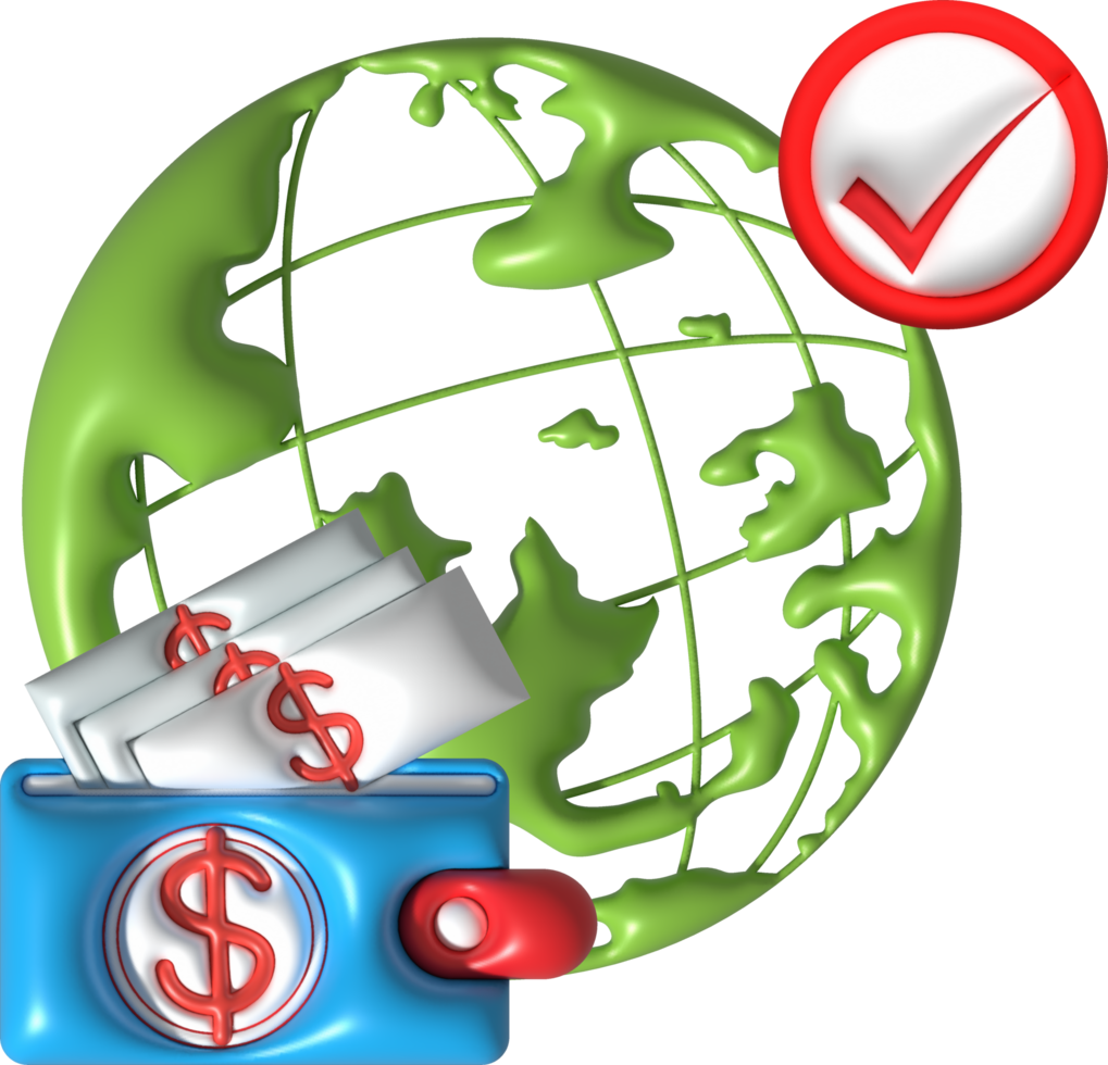 3d illustration icône symbole à propos financier transactions nulle part png