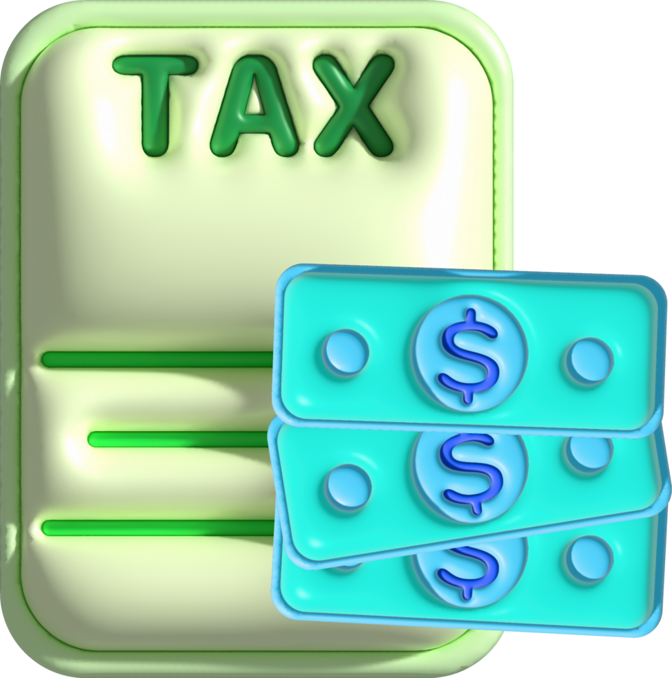 illustration 3D of a tax and financial information form. png