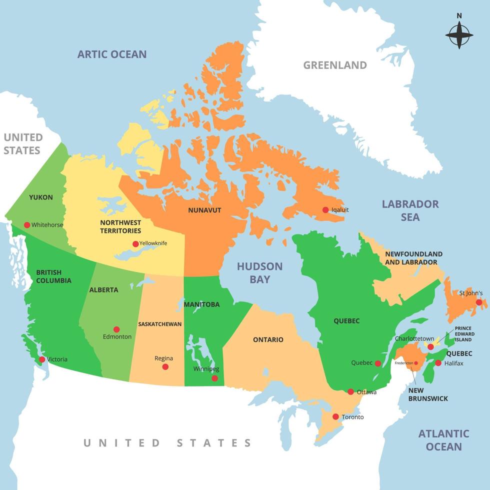 detallado Canadá mapa vector