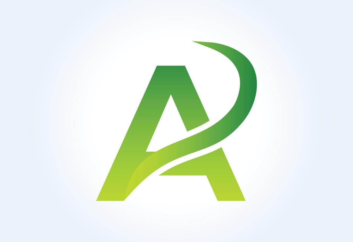 Gradient A letter logo design with swoosh, Vector illustration