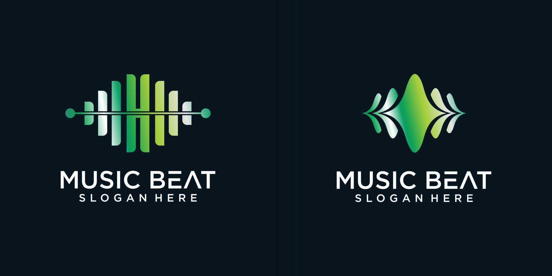 Pulse music player logo element. Logo template electronic music, equalizer, store, audio wave logo concept vector