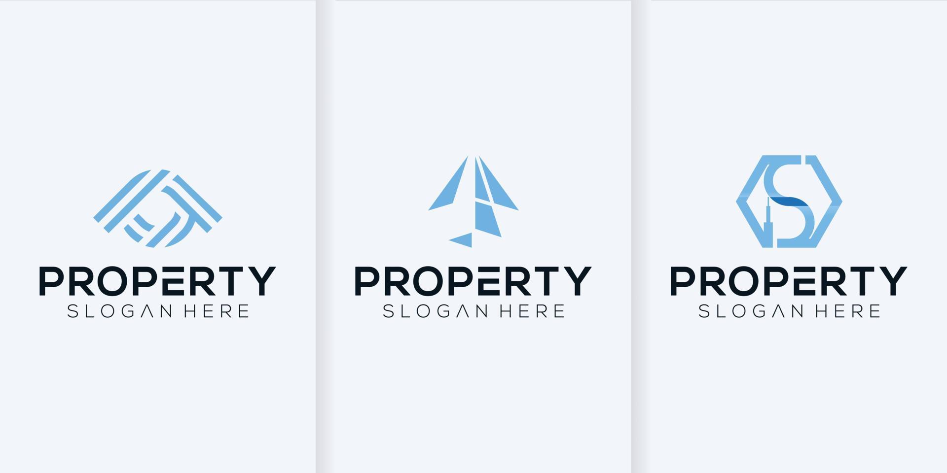 luxury and classy real estate property logo design in a simple and modern style vector