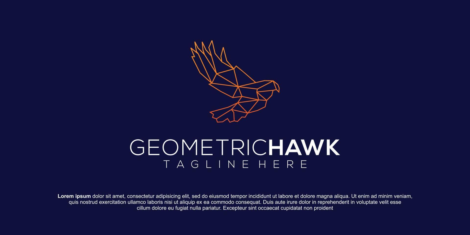 Eagle Bird Abstract Logo style vector template linear. Geometric Heraldic Logotype concept icon.