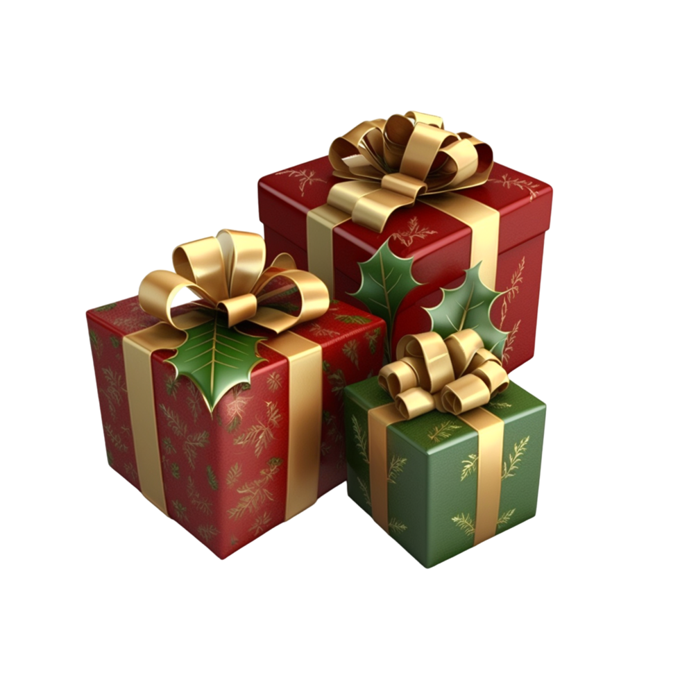 3d rood Kerstmis decoratie geschenk doos 3d vector png