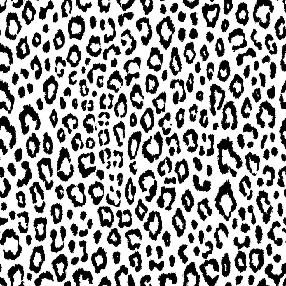 Black and white seamless animal pattern. Jaguar, leopard, cheetah, panther skin. Small spot animal fur background vector