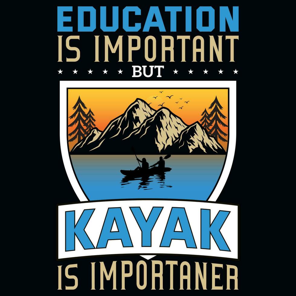 kayak gráficos camiseta diseño vector