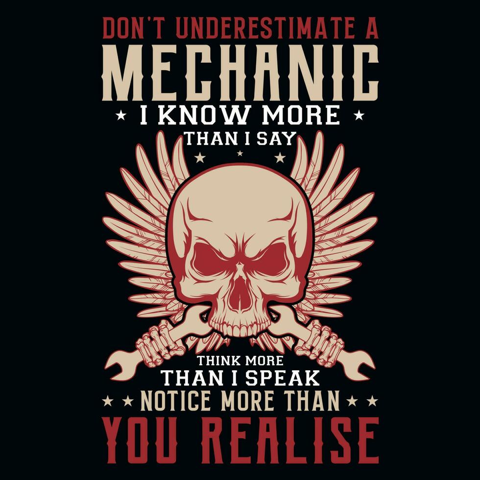 Mechanic graphics tshirt design vector