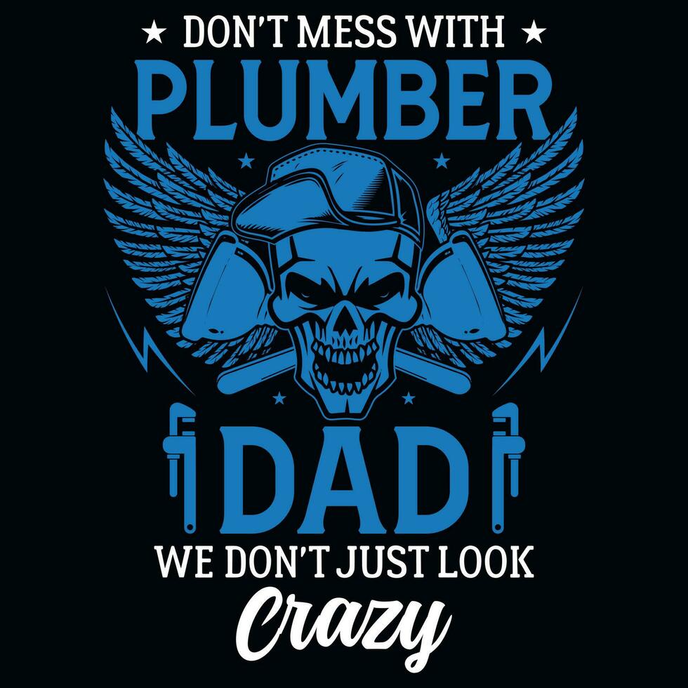 Plumber graphics tshirt design vector