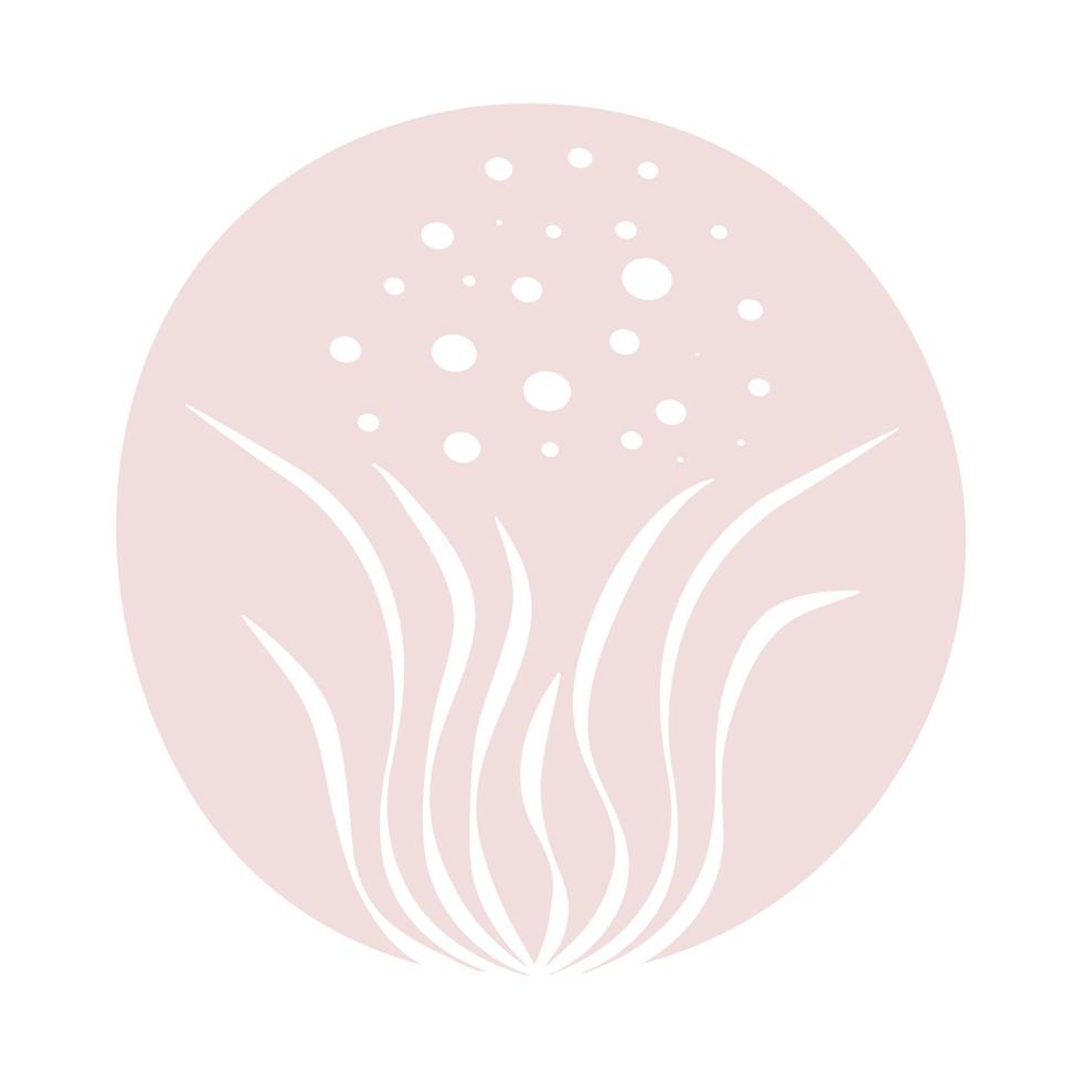 Seaweed, light beige, piglet, peach color and white vector