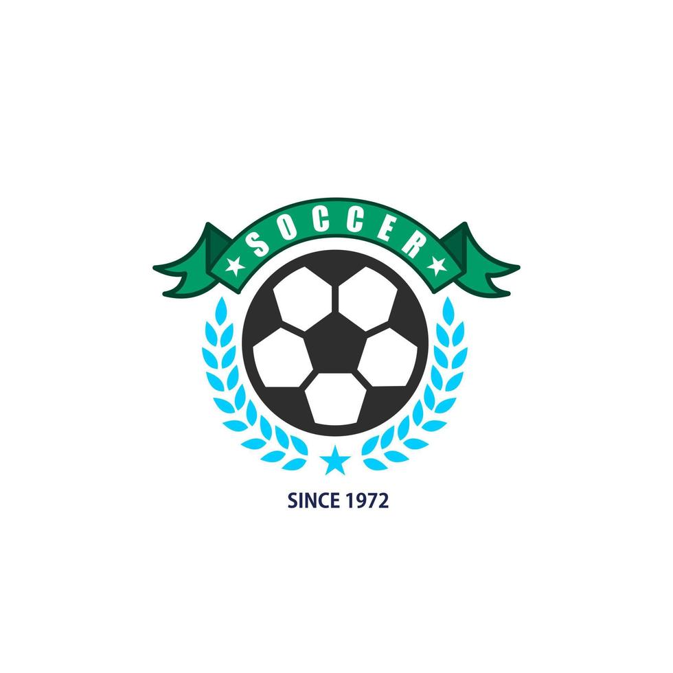 Soccer team emblem logo design vector illustration