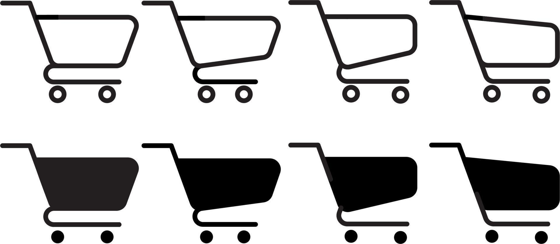 shopping cart and trolley simple icon vector
