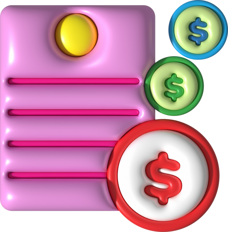 illustration 3D of a tax and financial information form. png
