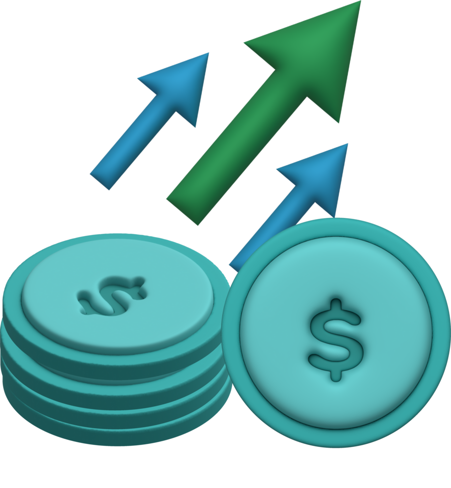 Financial data illustration 3D income and expenses png