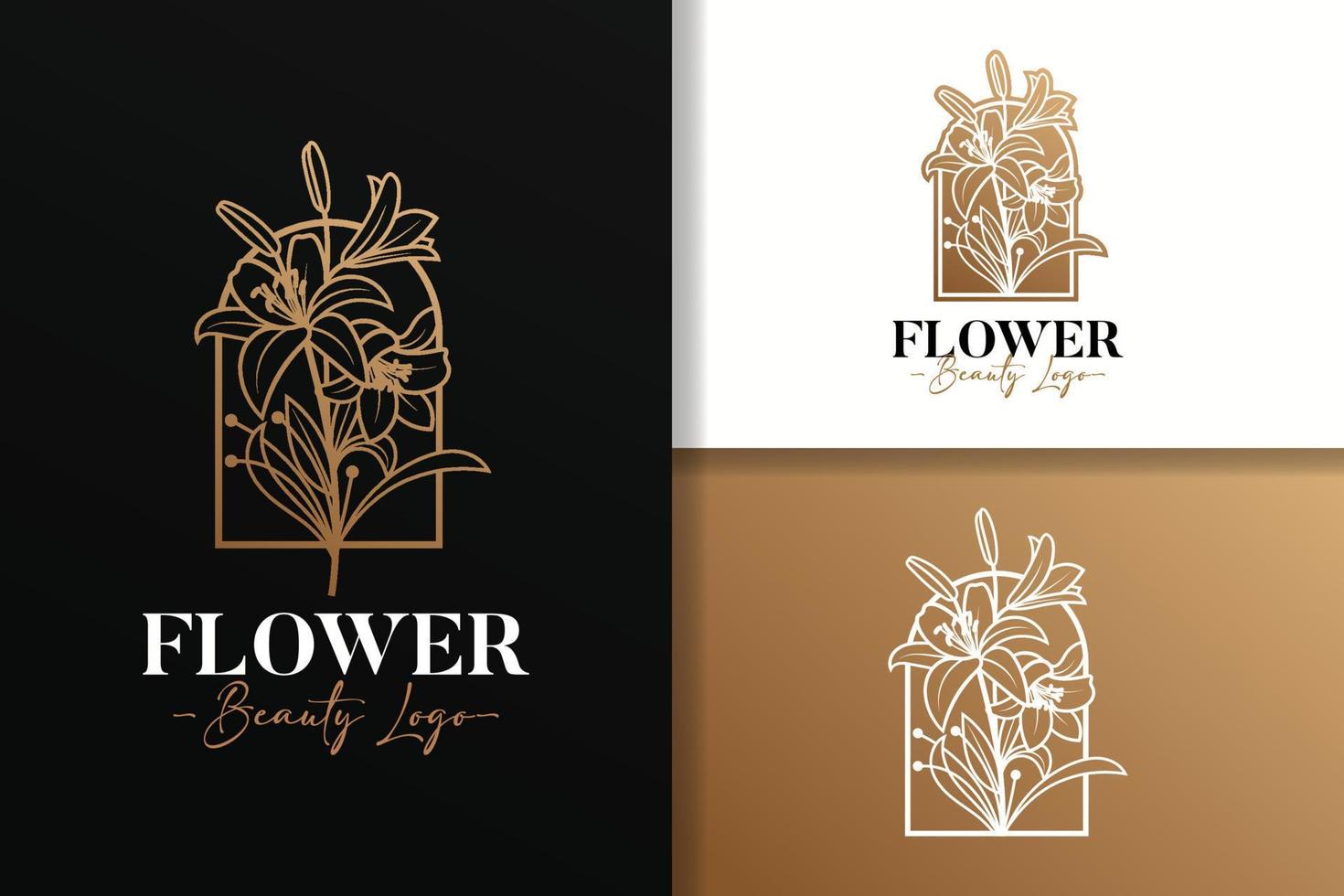 flor belleza logo diseño modelo vector