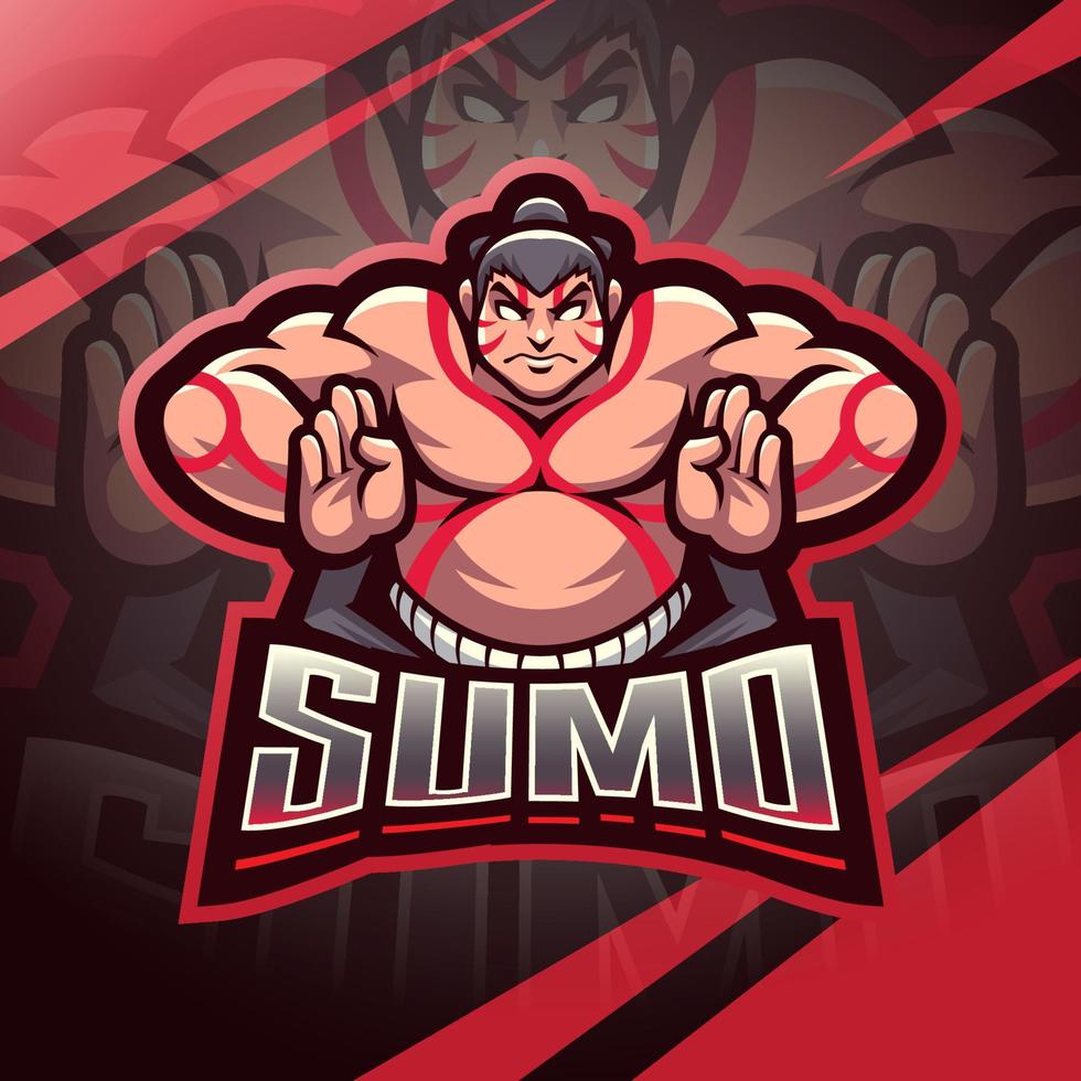 sumo deporte mascota logo diseño vector