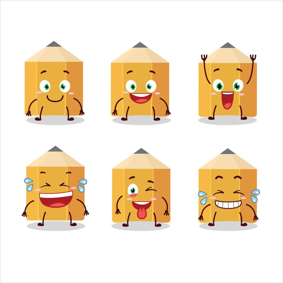 Cartoon character of pencil with smile expression vector