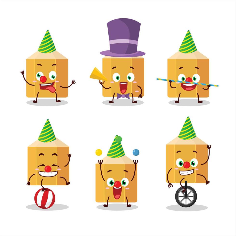 Cartoon character of pencil with various circus shows vector