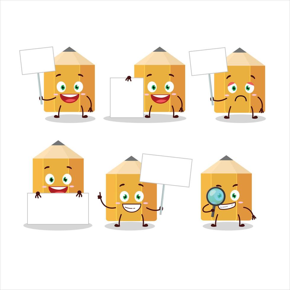 Pencil cartoon in character bring information board vector