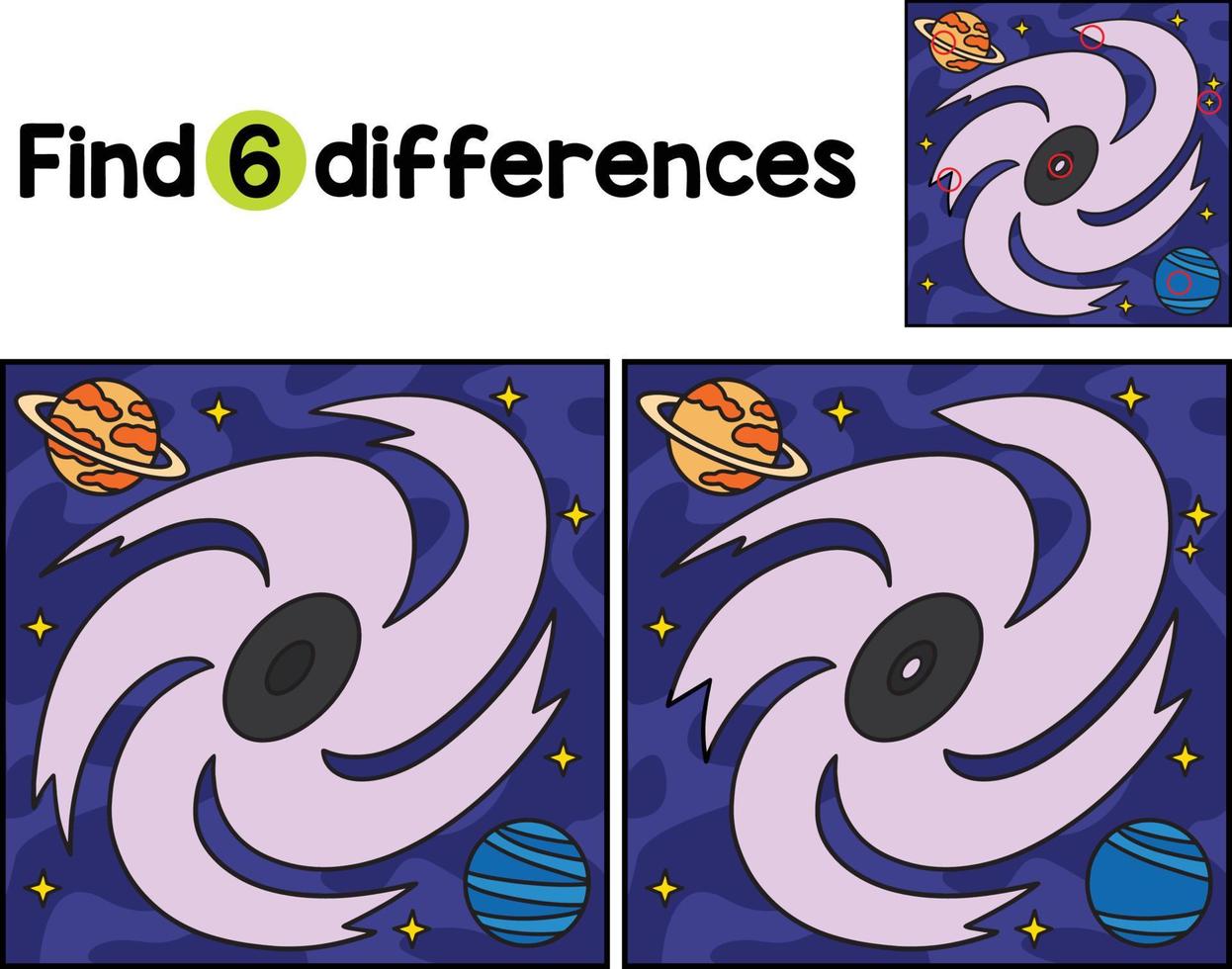 Black Hole Find The Differences vector