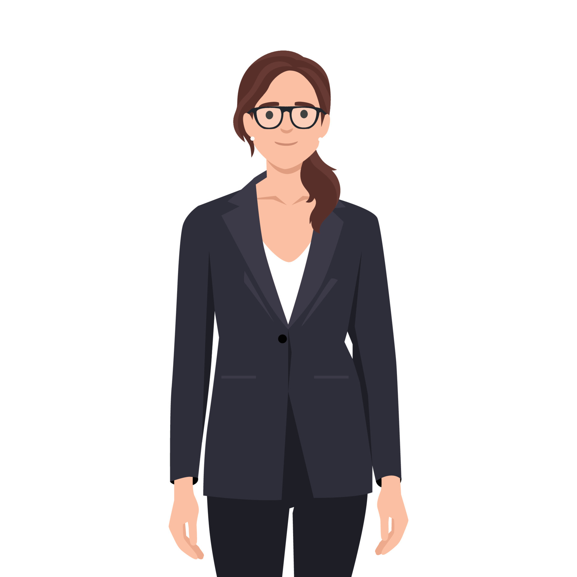 A female CEO of the company wearing a business suit or blazer, elegance