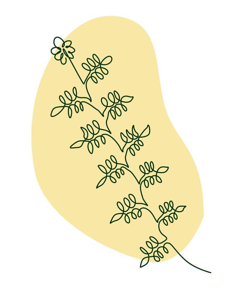 branch with leafs nature ecology isolated icon vector illustration desing