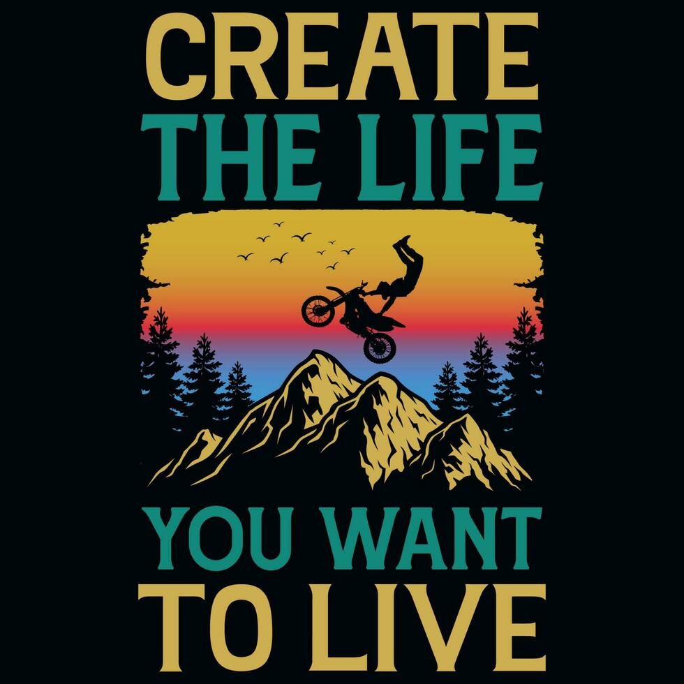 Mountain biking graphics tshirt design vector