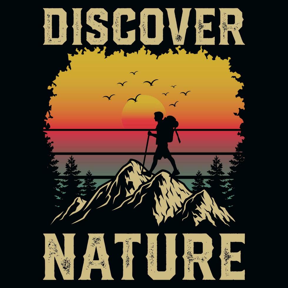 montaña excursionismo gráficos camiseta diseño vector