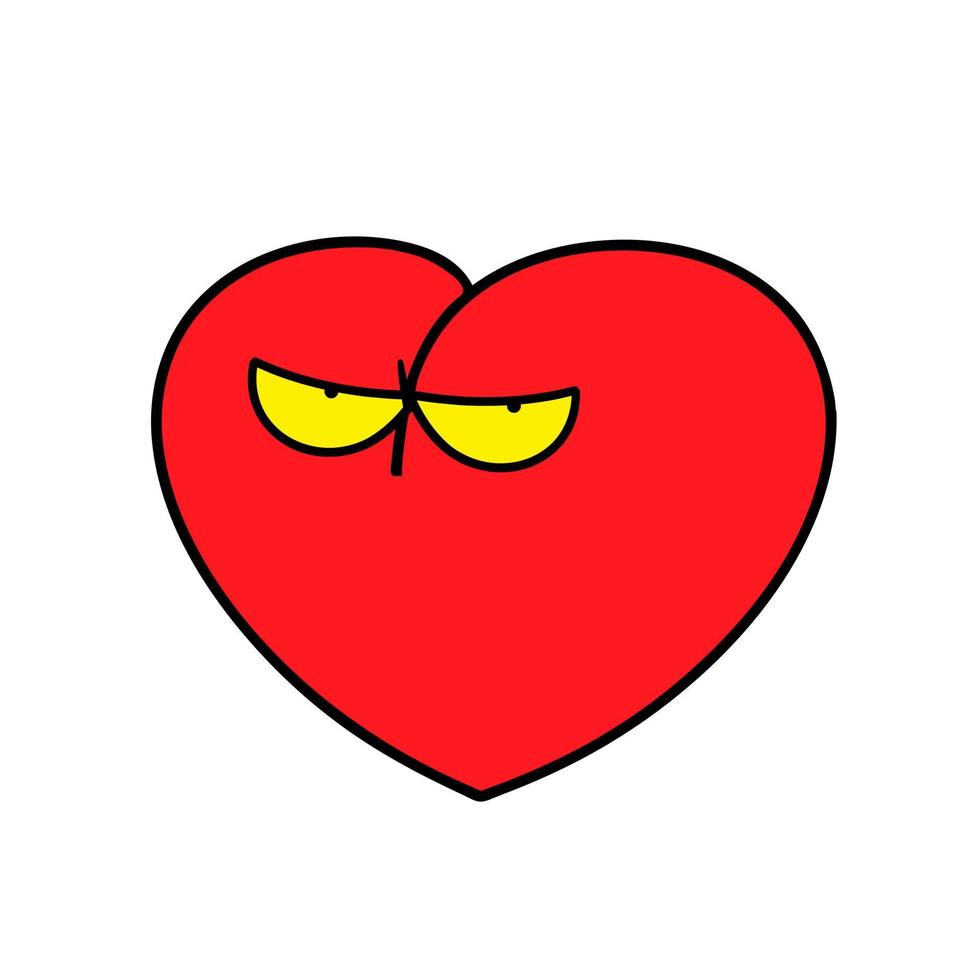 Character sad heart Inconsolable feelings vector