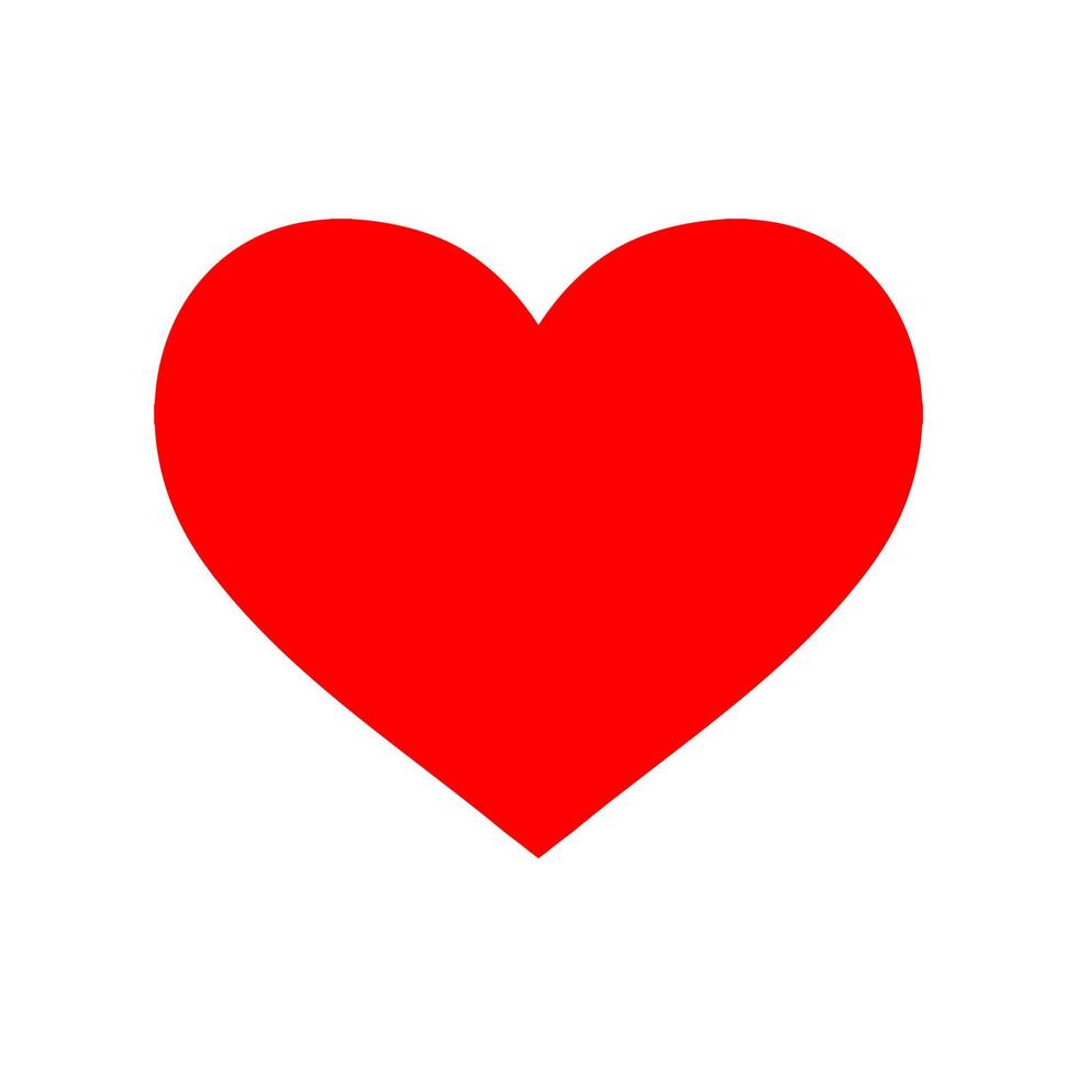 Red heart design icon flat. Vector illustration