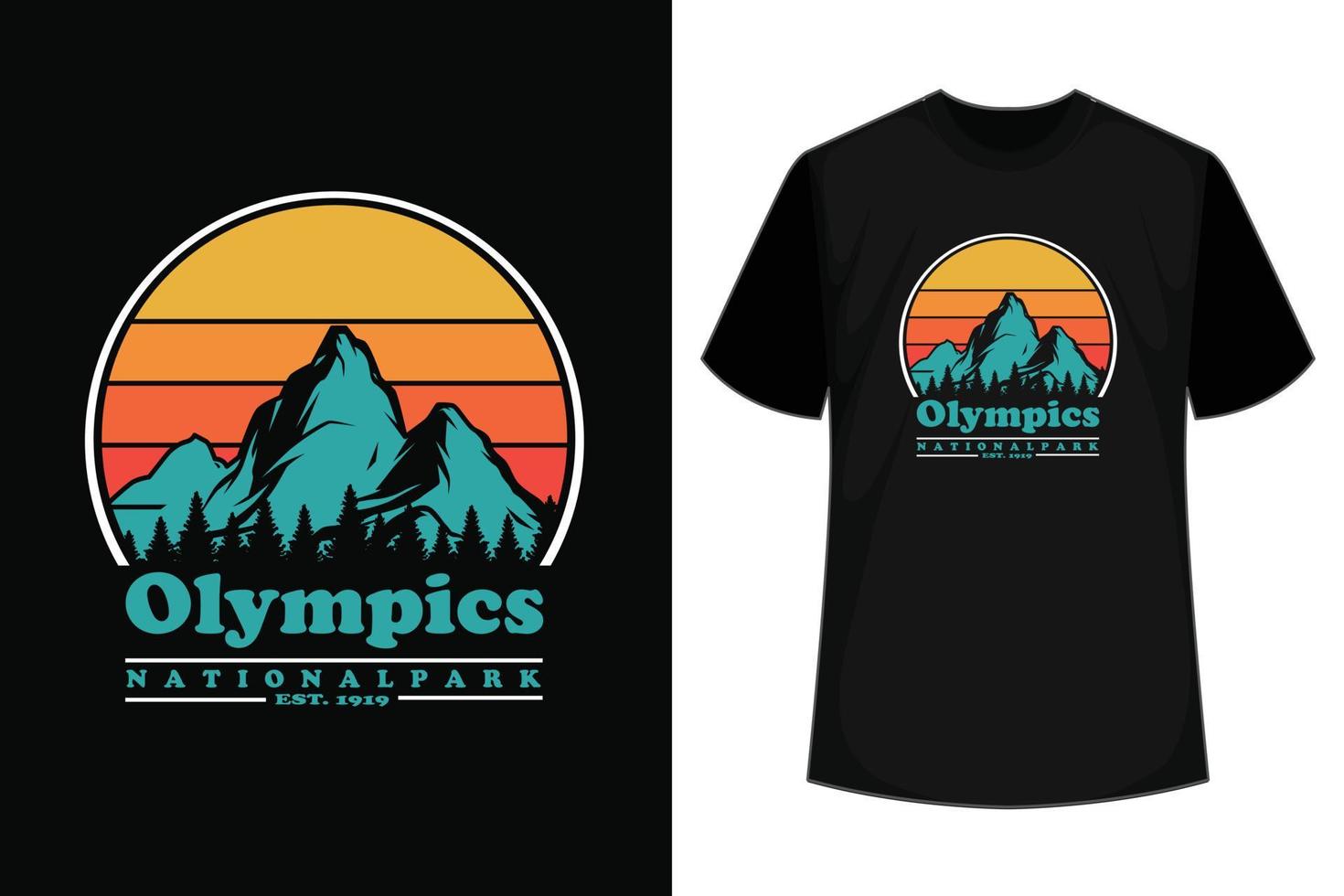 olímpico nacional parque t camisa diseño vector