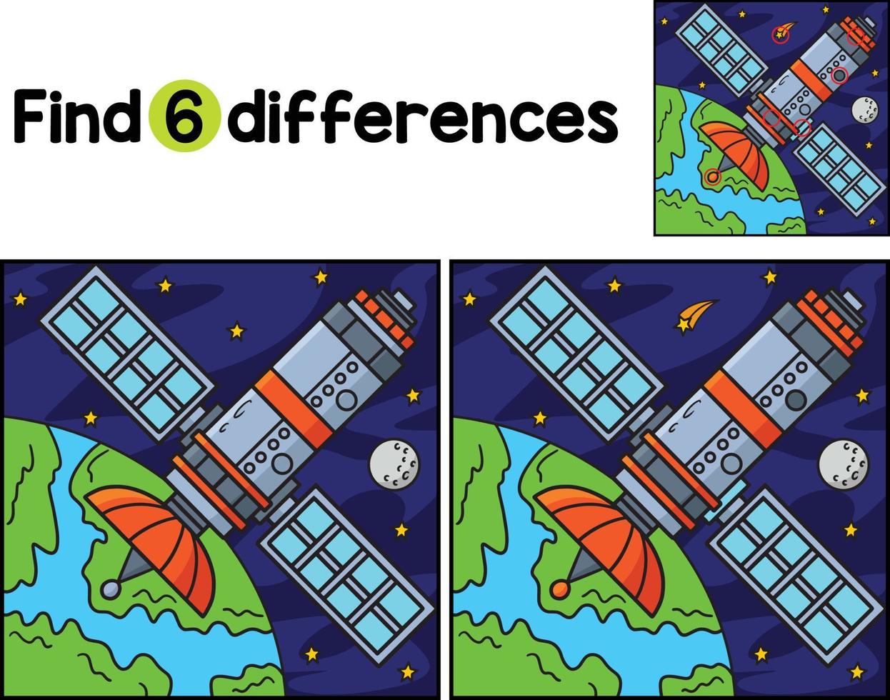 Space Satellite Find The Differences vector