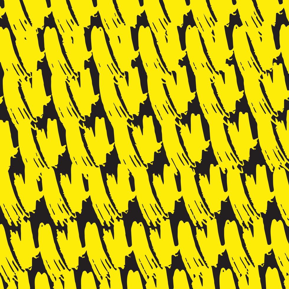 Black and yellow turquoise colored abstract brush stamp pattern diagonal vector background isolated on square template