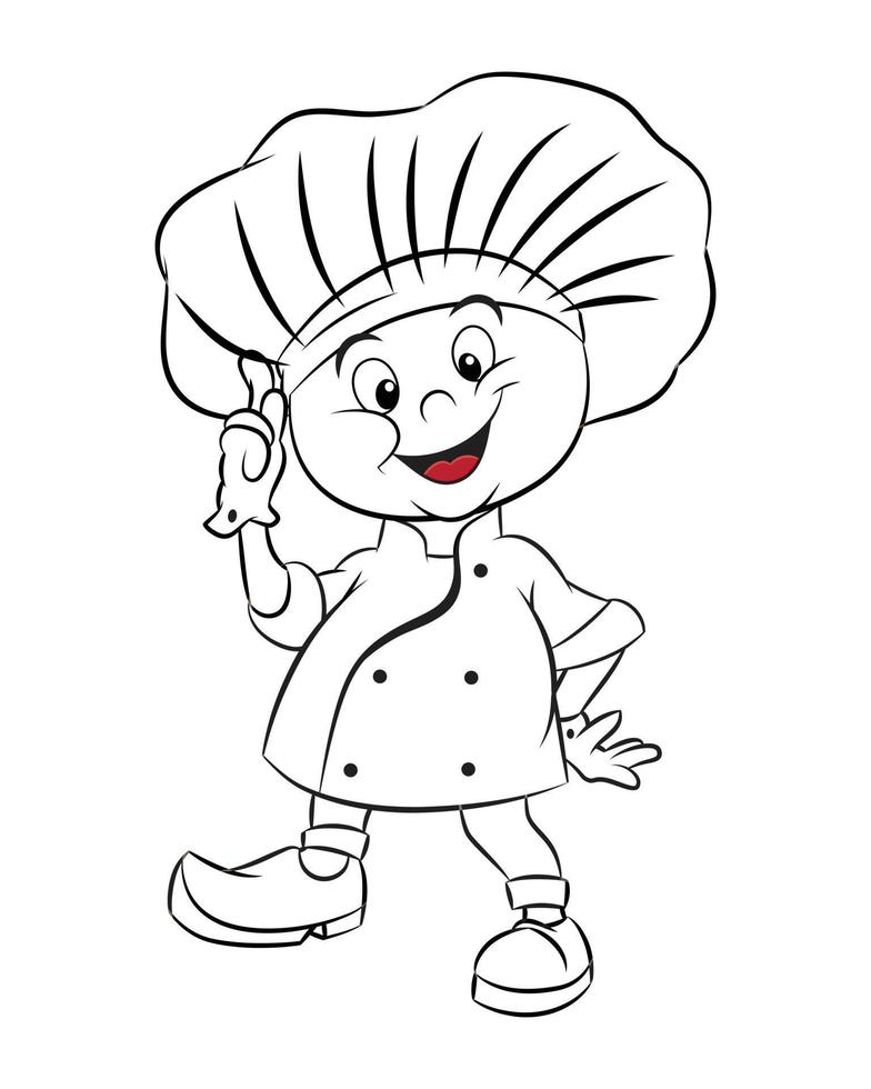 chef cartoon character illustration vector