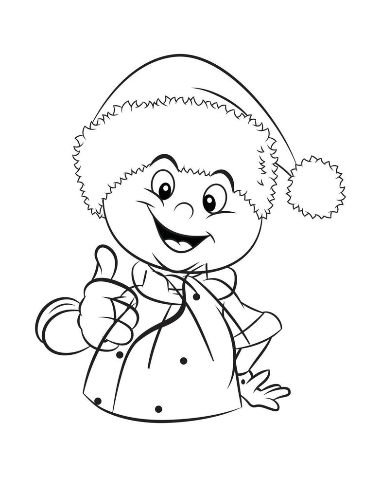 chef outline cartoon character vector