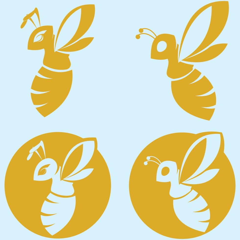 bee logo illustrations design icon vector