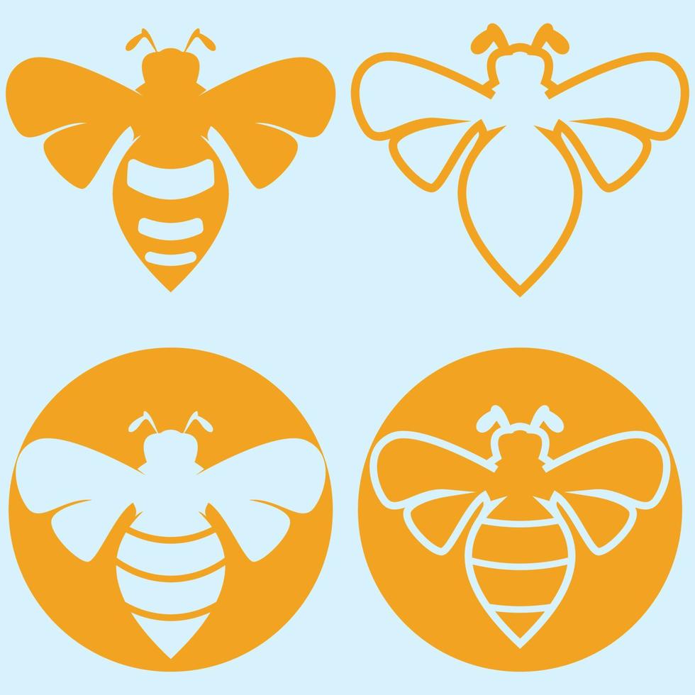 bee logo illustrations design icon vector