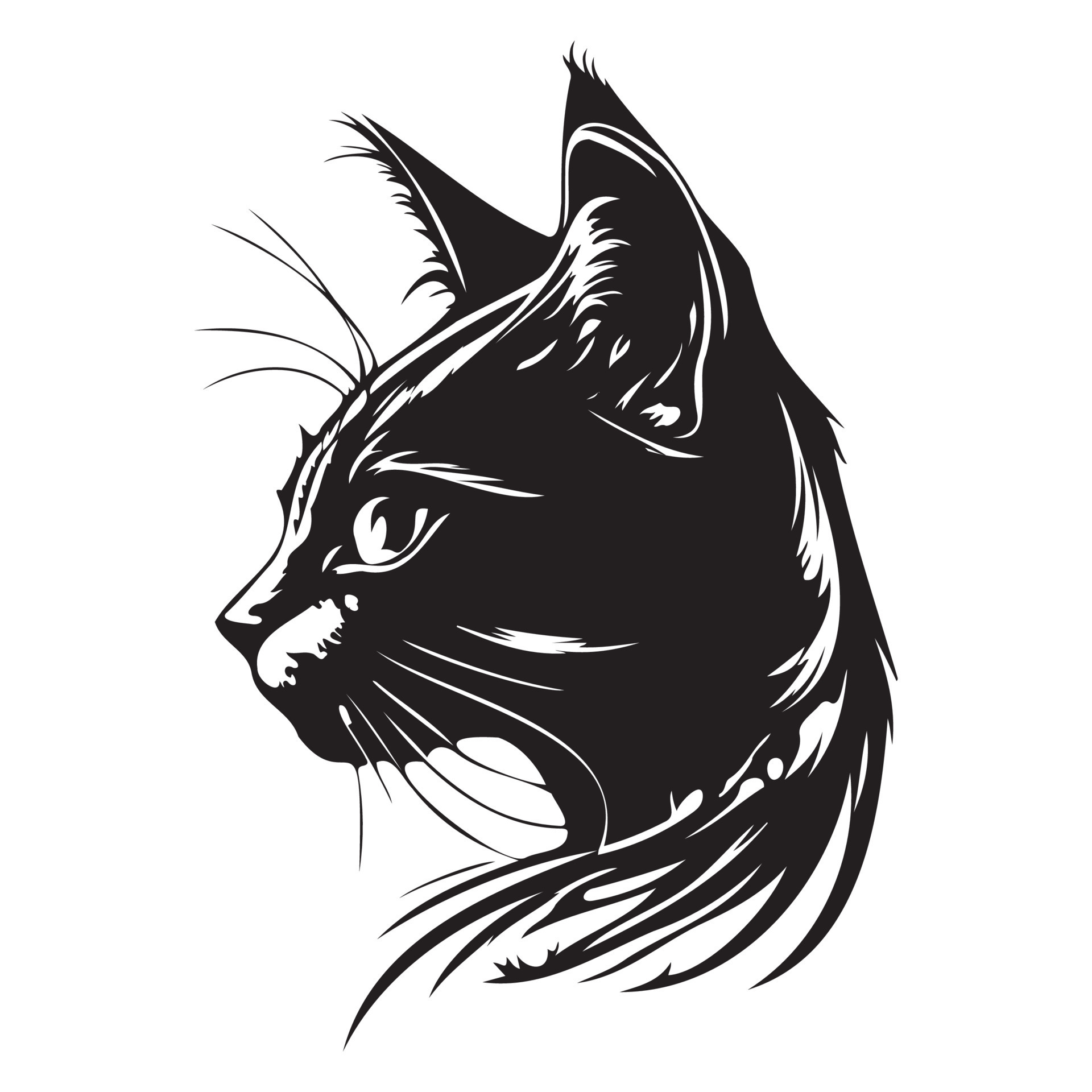 black cat face icon isolated on white. vector cat face. flat cat line  illustration Stock Vector Image & Art - Alamy