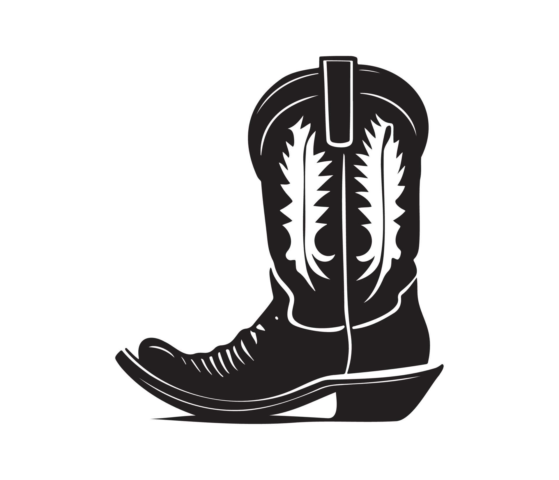 Cowboy boots, Cowgirl boots vector black graphic illustration 22664890