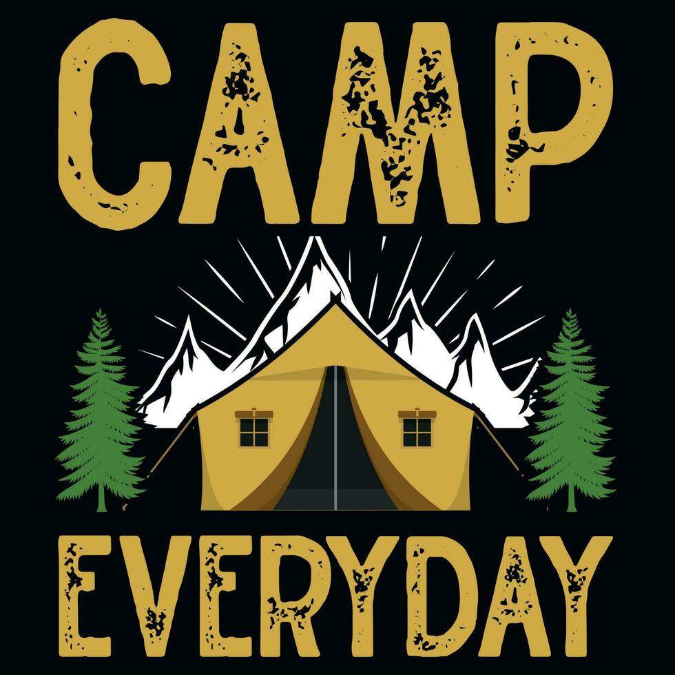 Camping tshirt design vector