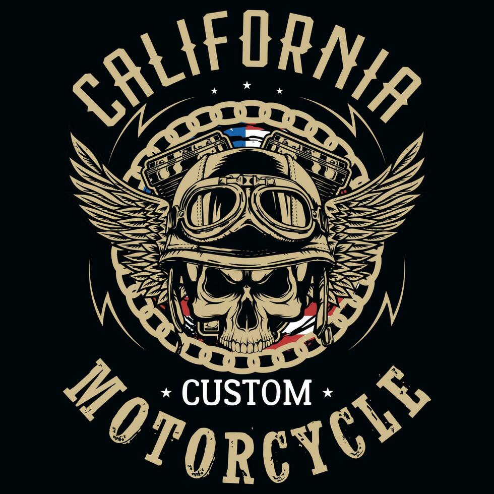 motocicleta jinete añadas camiseta diseño vector