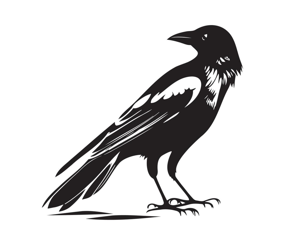 negro aves cuervo, cuervo, torre o grajo. vector ilustración en retro estilo
