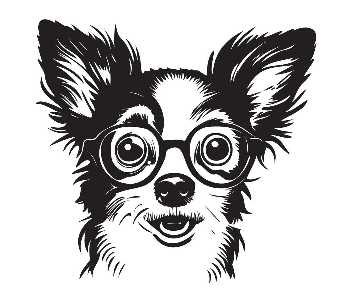 dog wearing glasses vector