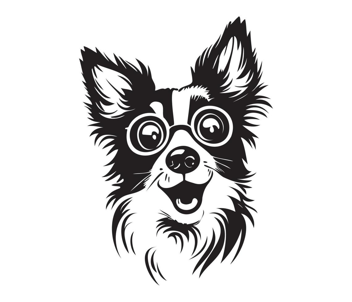 dog wearing glasses vector
